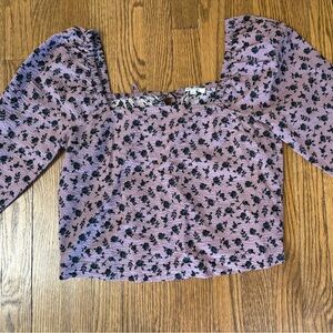 Madewell Purple Floral Blouse